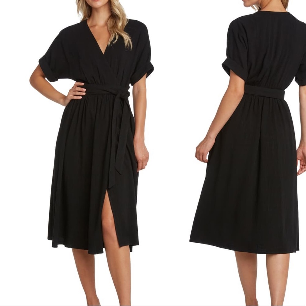Willow Black Wrap Dress Size Large